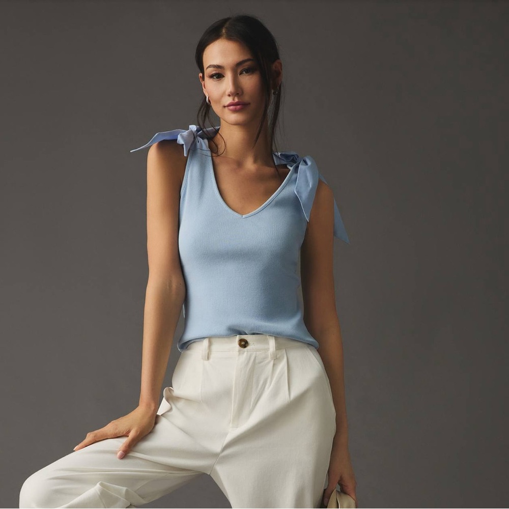 Rafaela bow tank by Maeve (ANTHROPOLOGIE)